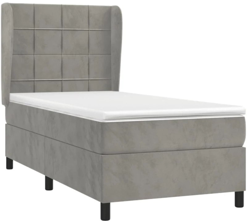 ΚΡΕΒΑΤΙ BOXSPRING ΜΕ ΣΤΡΩΜΑ ΑΝΟΙΧΤΟ ΓΚΡΙ 90X200 ΕΚ. ΒΕΛΟΥΔΙΝΟ 3129189