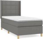 ΚΡΕΒΑΤΙ BOXSPRING ΜΕ ΣΤΡΩΜΑ ΣΚΟΥΡΟ ΓΚΡΙ 100X200 ΕΚ. ΥΦΑΣΜΑΤΙΝΟ 3131970