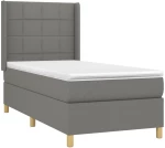ΚΡΕΒΑΤΙ BOXSPRING ΜΕ ΣΤΡΩΜΑ ΣΚΟΥΡΟ ΓΚΡΙ 100X200 ΕΚ. ΥΦΑΣΜΑΤΙΝΟ 3131970