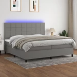 ΚΡΕΒΑΤΙ BOXSPRING ΜΕ ΣΤΡΩΜΑ & LED ΣΚ.ΓΚΡΙ 200X200ΕΚ. ΥΦΑΣΜΑΤΙΝΟ 3134902