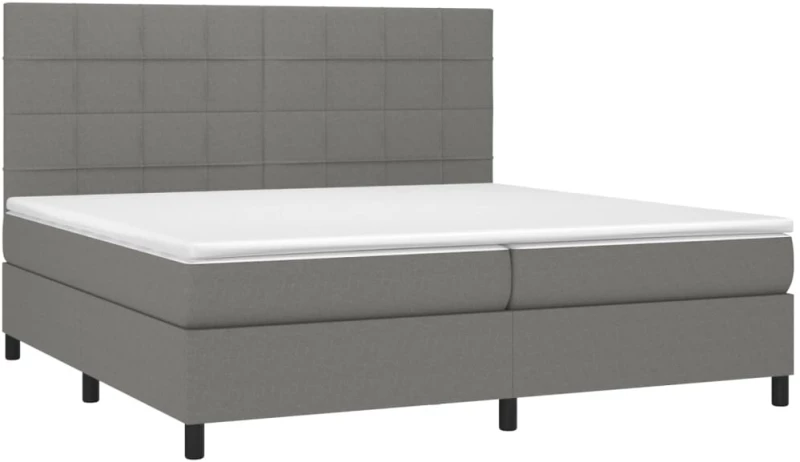 ΚΡΕΒΑΤΙ BOXSPRING ΜΕ ΣΤΡΩΜΑ & LED ΣΚ.ΓΚΡΙ 200X200ΕΚ. ΥΦΑΣΜΑΤΙΝΟ 3134902