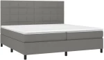 ΚΡΕΒΑΤΙ BOXSPRING ΜΕ ΣΤΡΩΜΑ & LED ΣΚ.ΓΚΡΙ 200X200ΕΚ. ΥΦΑΣΜΑΤΙΝΟ 3134902