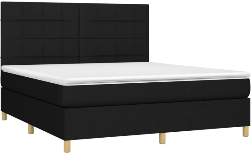 ΚΡΕΒΑΤΙ BOXSPRING ΜΕ ΣΤΡΩΜΑ & LED ΜΑΥΡΟ 160X200 ΕΚ. ΥΦΑΣΜΑΤΙΝΟ 3135447
