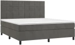 ΚΡΕΒΑΤΙ BOXSPRING ΜΕ ΣΤΡΩΜΑ & LED ΣΚ. ΓΚΡΙ 180X200ΕΚ. ΒΕΛΟΥΔΙΝΟ 3136138