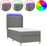 ΚΡΕΒΑΤΙ BOXSPRING ΜΕ ΣΤΡΩΜΑ & LED ΣΚ.ΓΚΡΙ 80X200 ΕΚ. ΥΦΑΣΜΑΤΙΝΟ 3138830