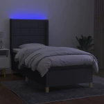 ΚΡΕΒΑΤΙ BOXSPRING ΜΕ ΣΤΡΩΜΑ & LED ΣΚ.ΓΚΡΙ 80X200 ΕΚ. ΥΦΑΣΜΑΤΙΝΟ 3138830