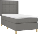 ΚΡΕΒΑΤΙ BOXSPRING ΜΕ ΣΤΡΩΜΑ & LED ΣΚ.ΓΚΡΙ 80X200 ΕΚ. ΥΦΑΣΜΑΤΙΝΟ 3138830