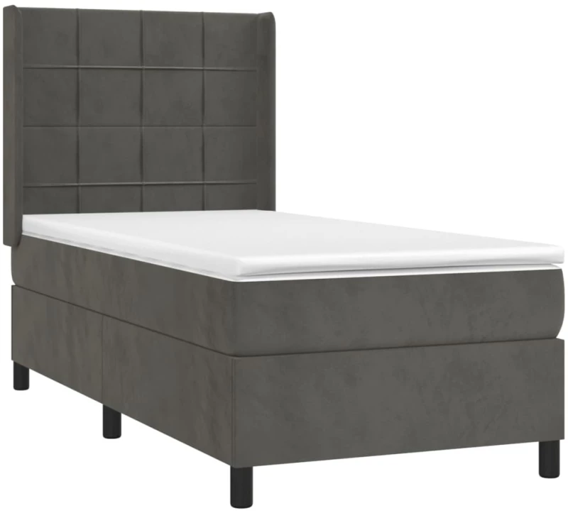 ΚΡΕΒΑΤΙ BOXSPRING ΜΕ ΣΤΡΩΜΑ & LED ΣΚ. ΓΚΡΙ 90X200 ΕΚ. ΒΕΛΟΥΔΙΝΟ 3139542