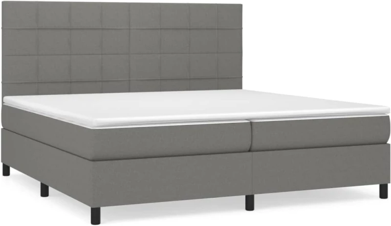ΚΡΕΒΑΤΙ BOXSPRING ΜΕ ΣΤΡΩΜΑ ΣΚΟΥΡΟ ΓΚΡΙ 200X200 ΕΚ. ΥΦΑΣΜΑΤΙΝΟ 3141802
