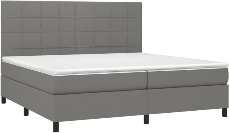 ΚΡΕΒΑΤΙ BOXSPRING ΜΕ ΣΤΡΩΜΑ ΣΚΟΥΡΟ ΓΚΡΙ 200X200 ΕΚ. ΥΦΑΣΜΑΤΙΝΟ 3141802