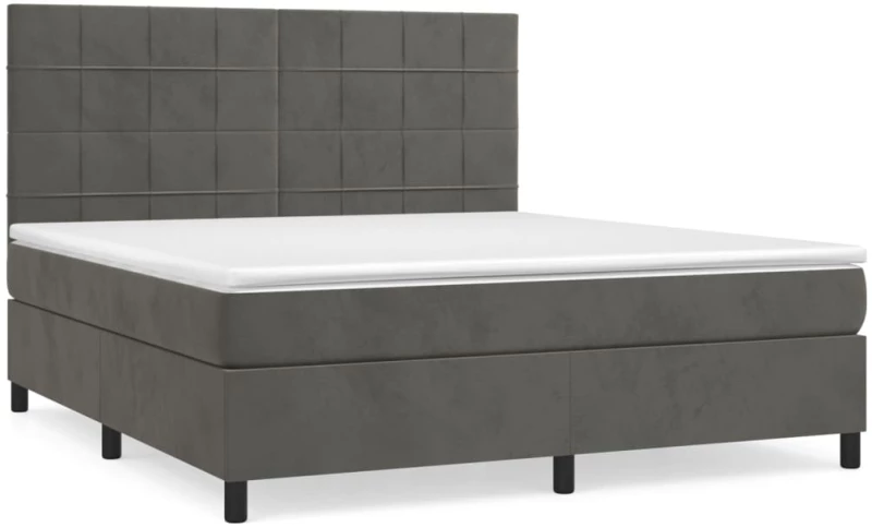 ΚΡΕΒΑΤΙ BOXSPRING ΜΕ ΣΤΡΩΜΑ ΣΚΟΥΡΟ ΓΚΡΙ 180X200 ΕΚ. ΒΕΛΟΥΔΙΝΟ 3143038