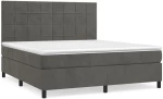 ΚΡΕΒΑΤΙ BOXSPRING ΜΕ ΣΤΡΩΜΑ ΣΚΟΥΡΟ ΓΚΡΙ 180X200 ΕΚ. ΒΕΛΟΥΔΙΝΟ 3143038