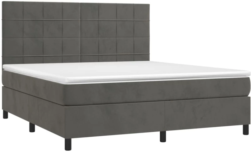 ΚΡΕΒΑΤΙ BOXSPRING ΜΕ ΣΤΡΩΜΑ ΣΚΟΥΡΟ ΓΚΡΙ 180X200 ΕΚ. ΒΕΛΟΥΔΙΝΟ 3143038