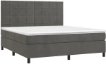 ΚΡΕΒΑΤΙ BOXSPRING ΜΕ ΣΤΡΩΜΑ ΣΚΟΥΡΟ ΓΚΡΙ 180X200 ΕΚ. ΒΕΛΟΥΔΙΝΟ 3143038
