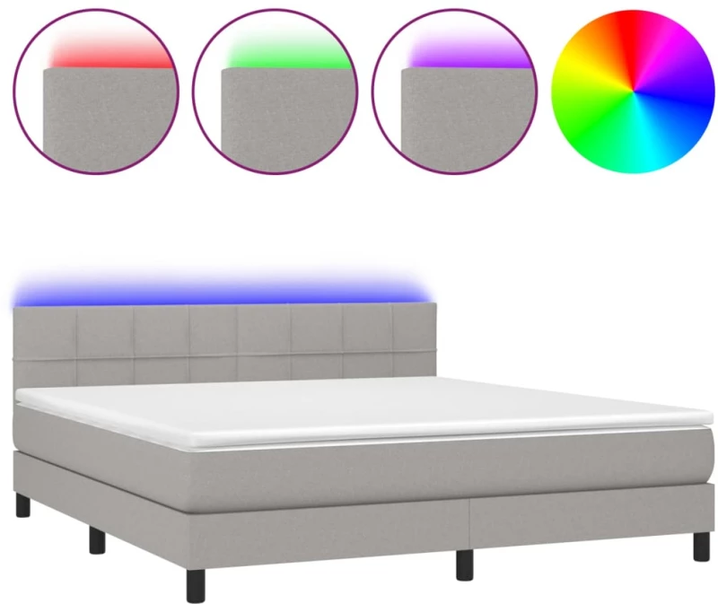 ΚΡΕΒΑΤΙ BOXSPRING ΜΕ ΣΤΡΩΜΑ & LED ΑΝ.ΓΚΡΙ 160X200 ΕΚ ΥΦΑΣΜΑΤΙΝΟ 3133165