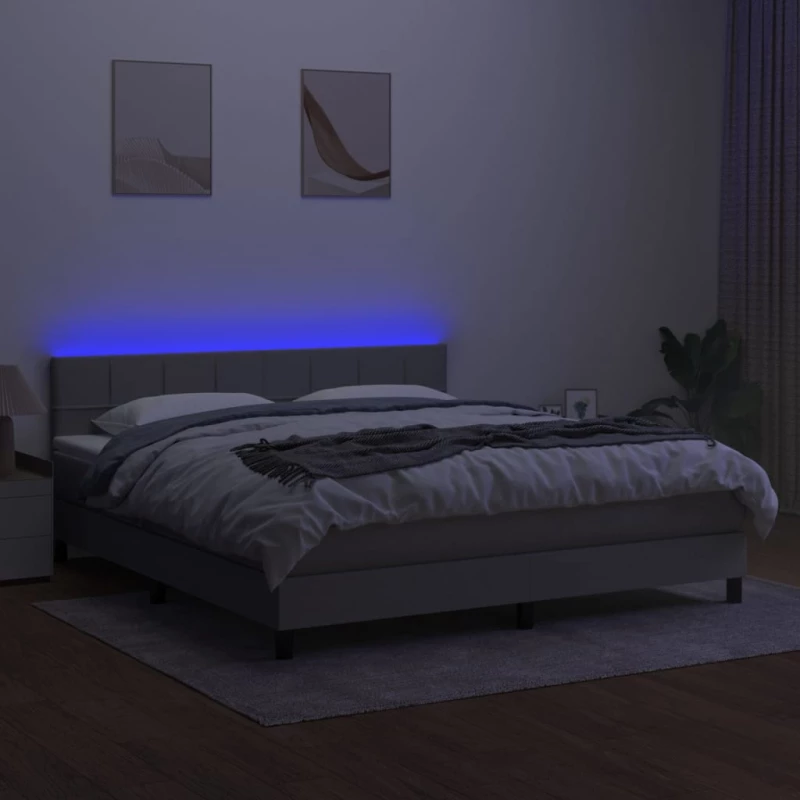 ΚΡΕΒΑΤΙ BOXSPRING ΜΕ ΣΤΡΩΜΑ & LED ΑΝ.ΓΚΡΙ 160X200 ΕΚ ΥΦΑΣΜΑΤΙΝΟ 3133165