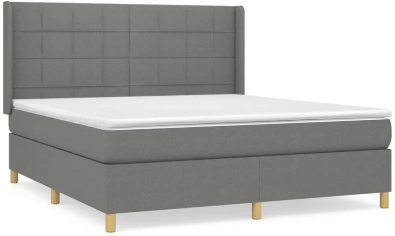 ΚΡΕΒΑΤΙ BOXSPRING ΜΕ ΣΤΡΩΜΑ ΣΚΟΥΡΟ ΓΚΡΙ 160X200 ΕΚ ΥΦΑΣΜΑΤΙΝΟ 3132002