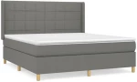 ΚΡΕΒΑΤΙ BOXSPRING ΜΕ ΣΤΡΩΜΑ ΣΚΟΥΡΟ ΓΚΡΙ 160X200 ΕΚ ΥΦΑΣΜΑΤΙΝΟ 3132002