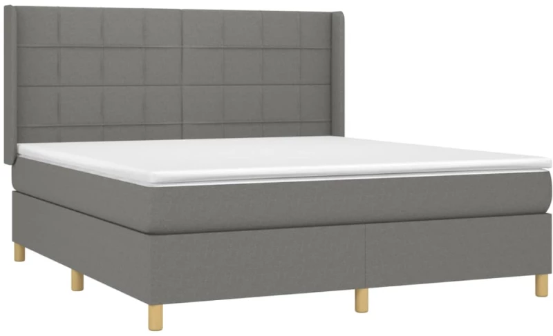 ΚΡΕΒΑΤΙ BOXSPRING ΜΕ ΣΤΡΩΜΑ ΣΚΟΥΡΟ ΓΚΡΙ 160X200 ΕΚ ΥΦΑΣΜΑΤΙΝΟ 3132002