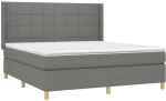 ΚΡΕΒΑΤΙ BOXSPRING ΜΕ ΣΤΡΩΜΑ ΣΚΟΥΡΟ ΓΚΡΙ 160X200 ΕΚ ΥΦΑΣΜΑΤΙΝΟ 3132002