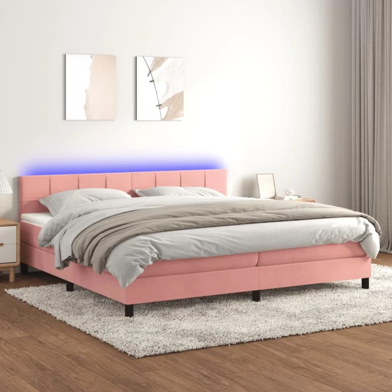 ΚΡΕΒΑΤΙ BOXSPRING ΜΕ ΣΤΡΩΜΑ & LED ΡΟΖ 200X200 ΕΚ. ΒΕΛΟΥΔΙΝΟ 3134428