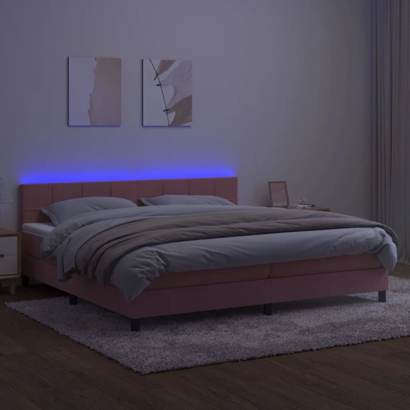 ΚΡΕΒΑΤΙ BOXSPRING ΜΕ ΣΤΡΩΜΑ & LED ΡΟΖ 200X200 ΕΚ. ΒΕΛΟΥΔΙΝΟ 3134428