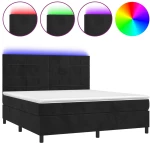 ΚΡΕΒΑΤΙ BOXSPRING ΜΕ ΣΤΡΩΜΑ & LED ΜΑΥΡΟ 160X200 ΕΚ. ΒΕΛΟΥΔΙΝΟ 3136133