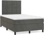 ΚΡΕΒΑΤΙ BOXSPRING ΜΕ ΣΤΡΩΜΑ ΣΚΟΥΡΟ ΓΚΡΙ 120X200 ΕΚ. ΒΕΛΟΥΔΙΝΟ 3143014