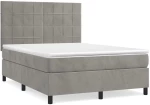 ΚΡΕΒΑΤΙ BOXSPRING ΜΕ ΣΤΡΩΜΑ ΑΝΟΙΧΤΟ ΓΚΡΙ 140X200 ΕΚ. ΒΕΛΟΥΔΙΝΟ 3143025