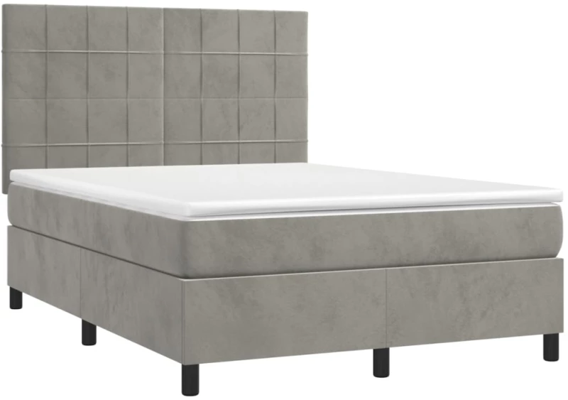 ΚΡΕΒΑΤΙ BOXSPRING ΜΕ ΣΤΡΩΜΑ ΑΝΟΙΧΤΟ ΓΚΡΙ 140X200 ΕΚ. ΒΕΛΟΥΔΙΝΟ 3143025