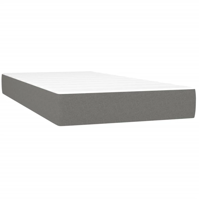 ΚΡΕΒΑΤΙ BOXSPRING ΜΕ ΣΤΡΩΜΑ ΣΚΟΥΡΟ ΓΚΡΙ 90X190 ΕΚ. ΥΦΑΣΜΑΤΙΝΟ 3127006