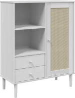 ΝΤΟΥΛΑΠΙ ΨΗΛΟ SENJA ΛΕΥΚΟ/ΡΑΤΑΝ 90X40X112 ΕΚ. ΜΑΣΙΦ ΞΥΛΟ ΠΕΥΚΟΥ 358056