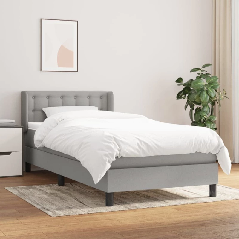 ΚΡΕΒΑΤΙ BOXSPRING ΜΕ ΣΤΡΩΜΑ ΑΝΟΙΧΤΟ ΓΚΡΙ 80X200 ΕΚ. ΥΦΑΣΜΑΤΙΝΟ 3129985