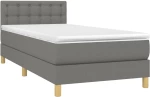 ΚΡΕΒΑΤΙ BOXSPRING ΜΕ ΣΤΡΩΜΑ ΣΚΟΥΡΟ ΓΚΡΙ 80X200 ΕΚ. ΥΦΑΣΜΑΤΙΝΟ 3140890