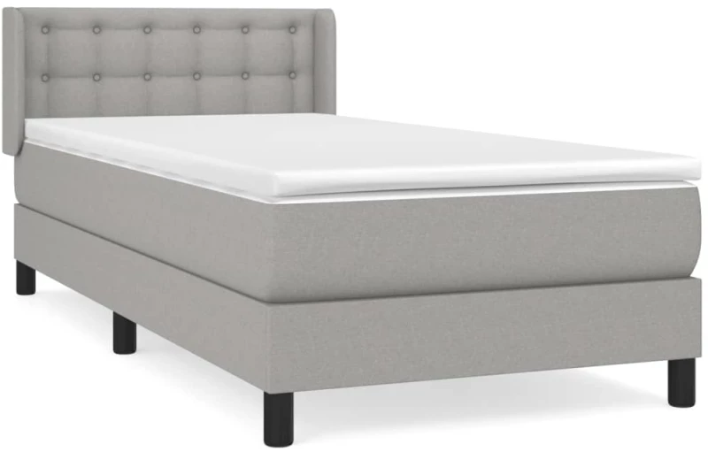 ΚΡΕΒΑΤΙ BOXSPRING ΜΕ ΣΤΡΩΜΑ ΑΝΟΙΧΤΟ ΓΚΡΙ 90X190 ΕΚ. ΥΦΑΣΜΑΤΙΝΟ 3129993