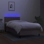 ΚΡΕΒΑΤΙ BOXSPRING ΜΕ ΣΤΡΩΜΑ & LED TAUPE 90X200 ΕΚ. ΥΦΑΣΜΑΤΙΝΟ 3133209