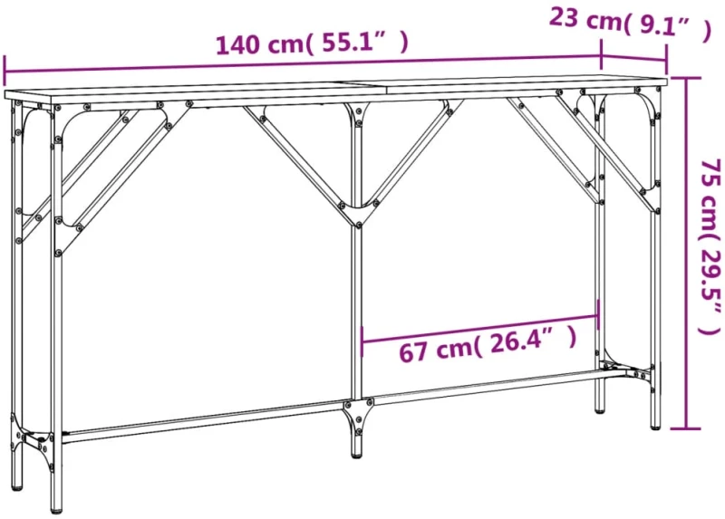 ΤΡΑΠΕΖΙ ΚΟΝΣΟΛΑ ΓΚΡΙ SONOMA 140 X 23 X 75 ΕΚ. ΕΠΕΞΕΡΓ. ΑΠΟ ΞΥΛΟ 837775