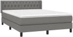 ΚΡΕΒΑΤΙ BOXSPRING ΜΕ ΣΤΡΩΜΑ ΣΚΟΥΡΟ ΓΚΡΙ 140X200 ΕΚ ΥΦΑΣΜΑΤΙΝΟ 3129954