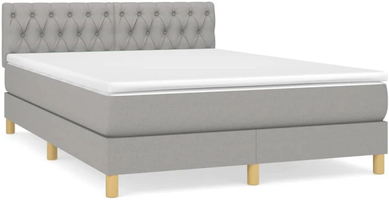 ΚΡΕΒΑΤΙ BOXSPRING ΜΕ ΣΤΡΩΜΑ ΑΝΟΙΧΤΟ ΓΚΡΙ 140X190 ΕΚ. ΥΦΑΣΜΑΤΙΝΟ 3140849