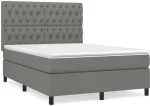 ΚΡΕΒΑΤΙ BOXSPRING ΜΕ ΣΤΡΩΜΑ ΣΚΟΥΡΟ ΓΚΡΙ 140X190 ΕΚ. ΥΦΑΣΜΑΤΙΝΟ 3142010