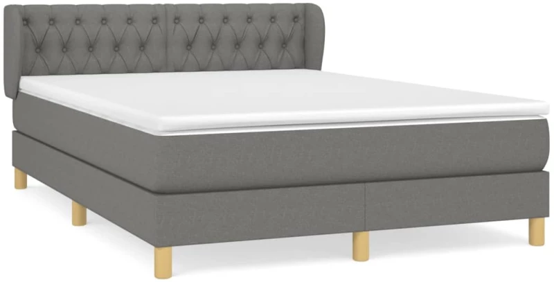 ΚΡΕΒΑΤΙ BOXSPRING ΜΕ ΣΤΡΩΜΑ ΣΚΟΥΡΟ ΓΚΡΙ 140X200 ΕΚ ΥΦΑΣΜΑΤΙΝΟ 3127046