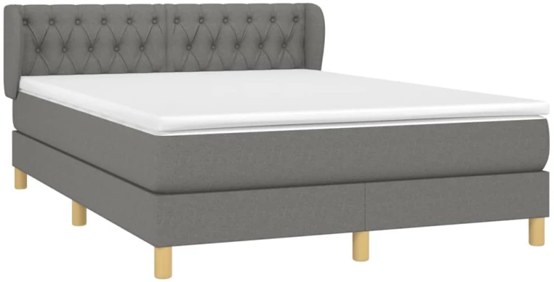 ΚΡΕΒΑΤΙ BOXSPRING ΜΕ ΣΤΡΩΜΑ ΣΚΟΥΡΟ ΓΚΡΙ 140X200 ΕΚ ΥΦΑΣΜΑΤΙΝΟ 3127046