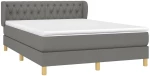 ΚΡΕΒΑΤΙ BOXSPRING ΜΕ ΣΤΡΩΜΑ ΣΚΟΥΡΟ ΓΚΡΙ 140X200 ΕΚ ΥΦΑΣΜΑΤΙΝΟ 3127046