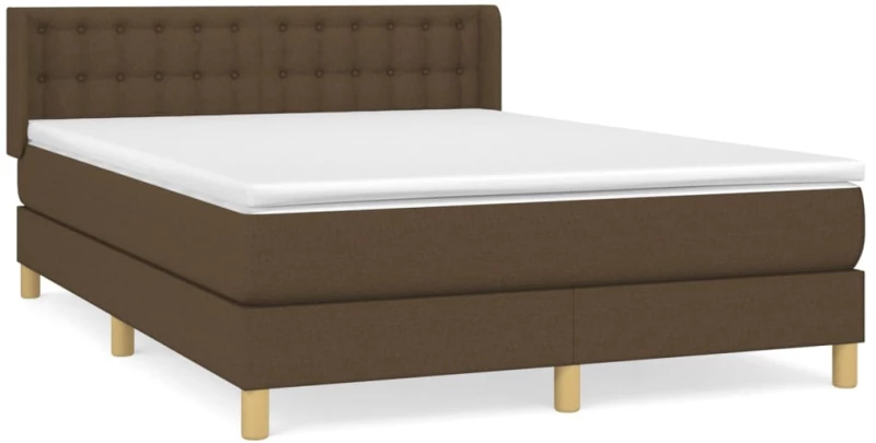 ΚΡΕΒΑΤΙ BOXSPRING ΜΕ ΣΤΡΩΜΑ ΣΚΟΥΡΟ ΚΑΦΕ 140X200 ΕΚ ΥΦΑΣΜΑΤΙΝΟ 3130596