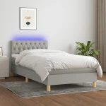 ΚΡΕΒΑΤΙ BOXSPRING ΜΕ ΣΤΡΩΜΑ & LED ΑΝ.ΓΚΡΙ 90X190 ΕΚ. ΥΦΑΣΜΑΤΙΝΟ 3133917