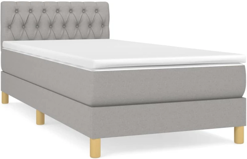 ΚΡΕΒΑΤΙ BOXSPRING ΜΕ ΣΤΡΩΜΑ ΑΝΟΙΧΤΟ ΓΚΡΙ 90X190 ΕΚ. ΥΦΑΣΜΑΤΙΝΟ 3140817