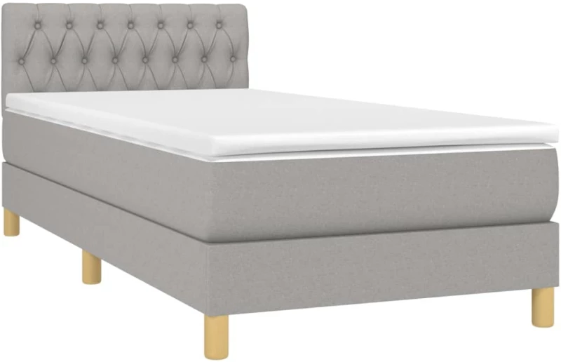 ΚΡΕΒΑΤΙ BOXSPRING ΜΕ ΣΤΡΩΜΑ ΑΝΟΙΧΤΟ ΓΚΡΙ 90X190 ΕΚ. ΥΦΑΣΜΑΤΙΝΟ 3140817