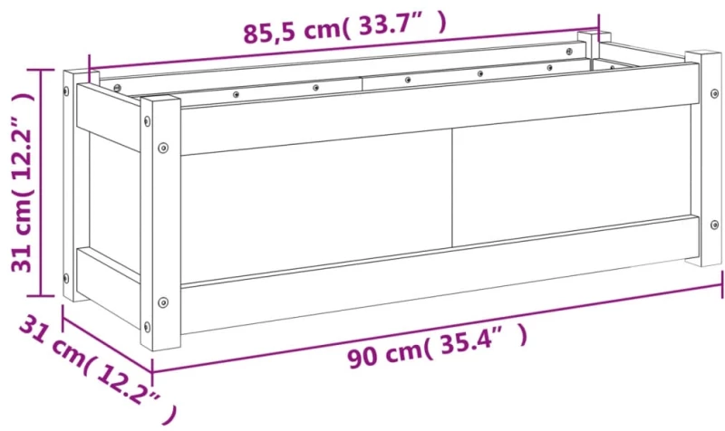 ΖΑΡΝΤΙΝΙΕΡΑ 90 X 31 X 31 ΕΚ. ΑΠΟ ΜΑΣΙΦ ΞΥΛΟ ΨΕΥΔΟΤΣΟΥΓΚΑΣ 837455