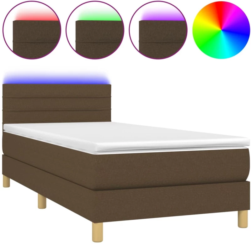 ΚΡΕΒΑΤΙ BOXSPRING ΜΕ ΣΤΡΩΜΑ & LED ΣΚ.ΚΑΦΕ 90X200 ΕΚ. ΥΦΑΣΜΑΤΙΝΟ 3133768