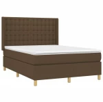 ΚΡΕΒΑΤΙ BOXSPRING ΜΕ ΣΤΡΩΜΑ & LED ΣΚ.ΚΑΦΕ 140X190ΕΚ. ΥΦΑΣΜΑΤΙΝΟ 3139192